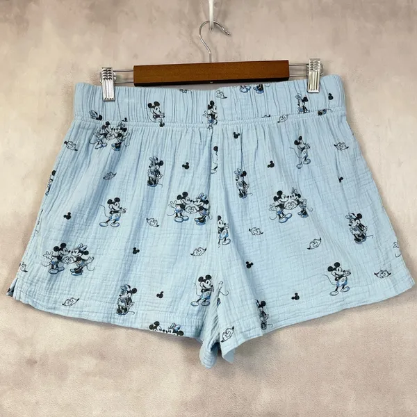 American Eagle Mickey Mouse Pajama Set Women Medium Cotton Gauze Lounge Kawaii - Image 8