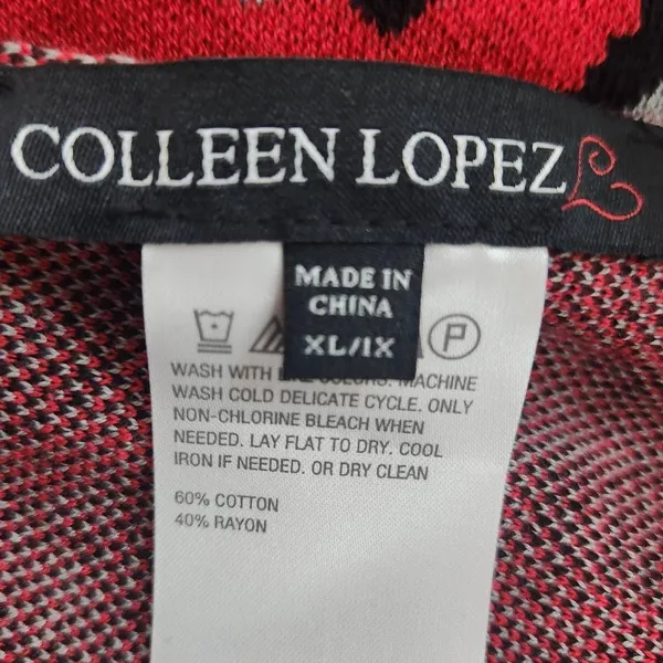 Colleen Lopez Red Leopard Print Open Front Shrug Size XL/1X Red Leopard Cardigan - Image 7