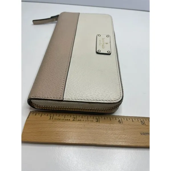 KATE SPADE Wellesley Neda Clutch Wallet Zip Around Beige Off-White - Image 12