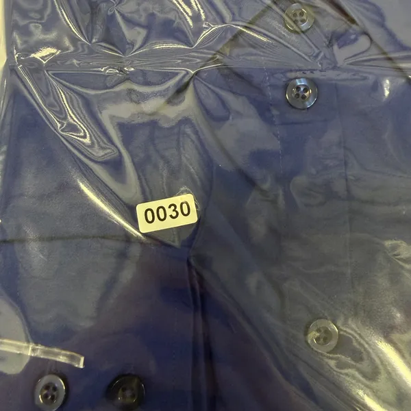 Womens Royal Blue Button Up Long Sleeve Collared Blouse Office Work Shirt size L - Image 6
