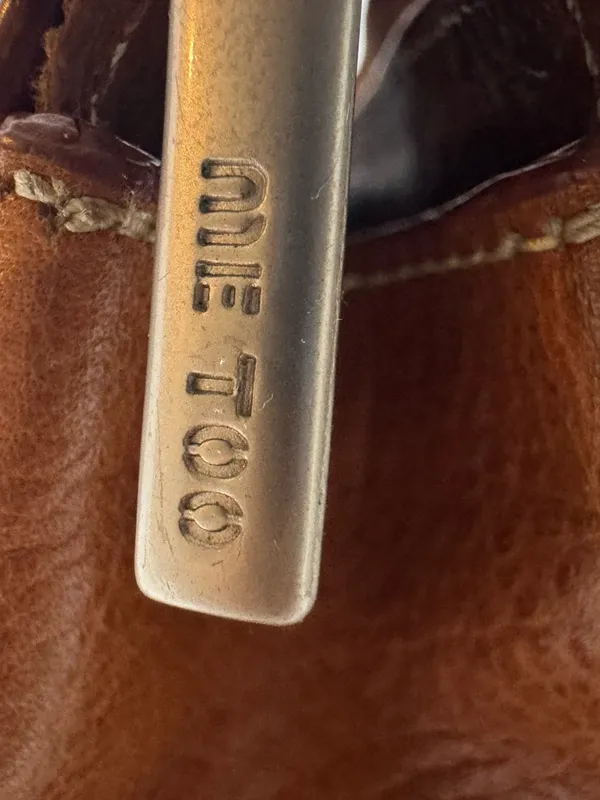 me too Cognac Brown Leather Shoulder Bag with Double Straps - Image 5