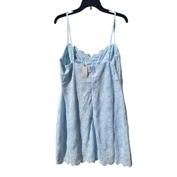Anthropologie‎ Mare Mare NWT Light Blue Lace Mini Dress XL Sleeveless XL - Image 4