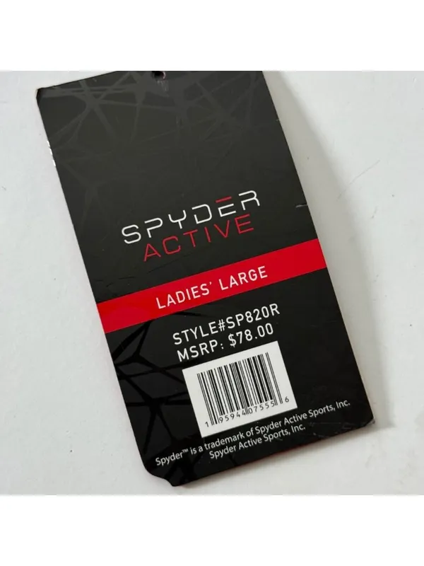 NWT Spyder Active Black Long Sleeve 1/4 Zip Activewear Top Ladies Large Gym - Image 10