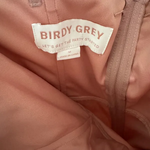 Birdy Grey Pink Strapless Pleated Chiffon Maxi Bridesmaid Dress Womens‎ Medium - Image 3