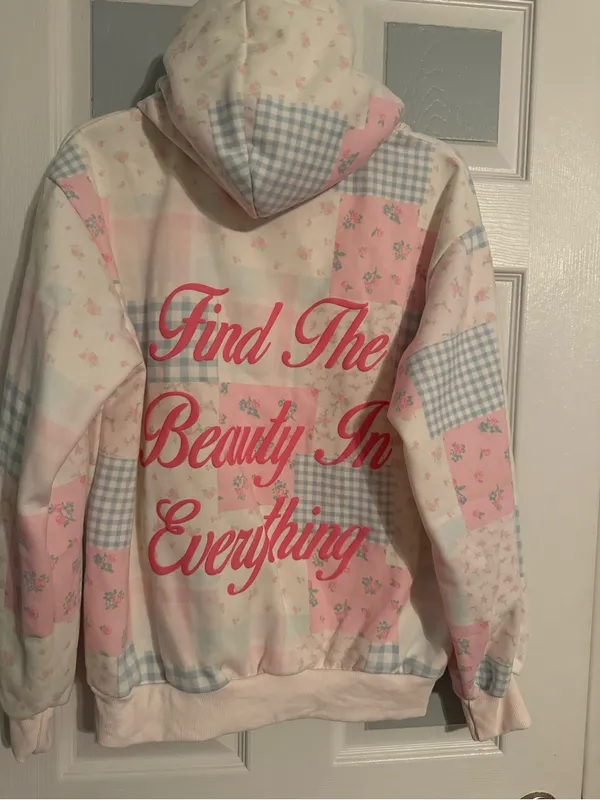 Altar’d State Find The Beauty In Everything Patchwork Pastel Hoodie - Image 3
