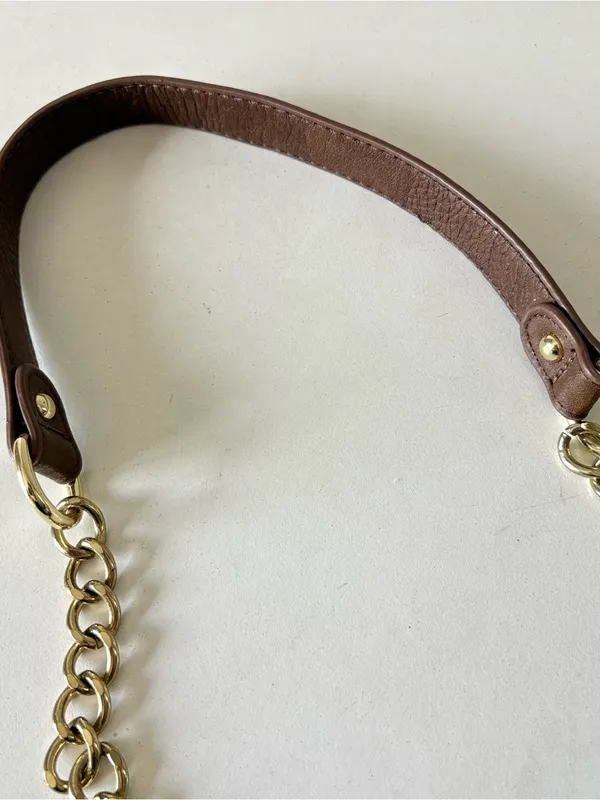 Anthropologie Brown Hobo Bag Triple 7 Modern Moon Shoulder Crossbody Bag Tote - Image 3