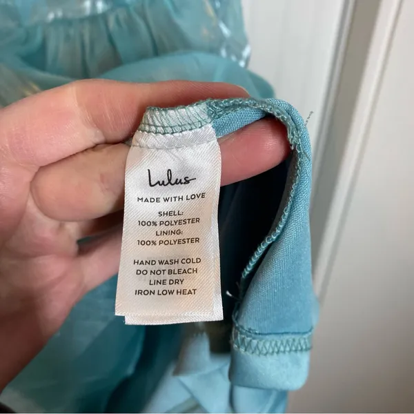 Lulus Thriving Darling Shiny Teal Blue Mermaidcore Sleeveless Tiered Mini‎ dress - Image 5