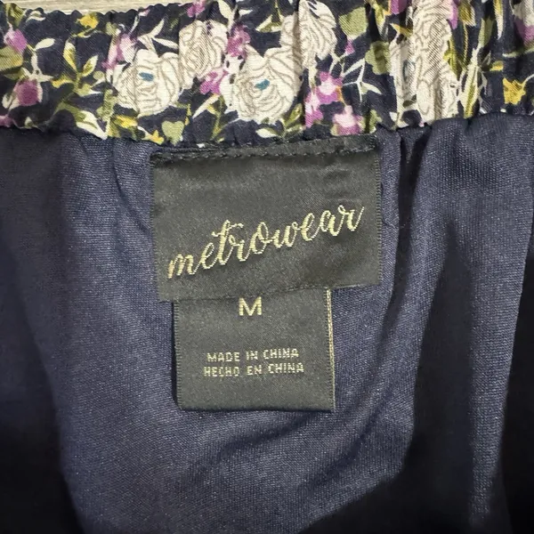 Cottagecore Metrowear Women's Midi Skirt Sz M Floral Lined Tiered‎ Elastic Waist - Image 11