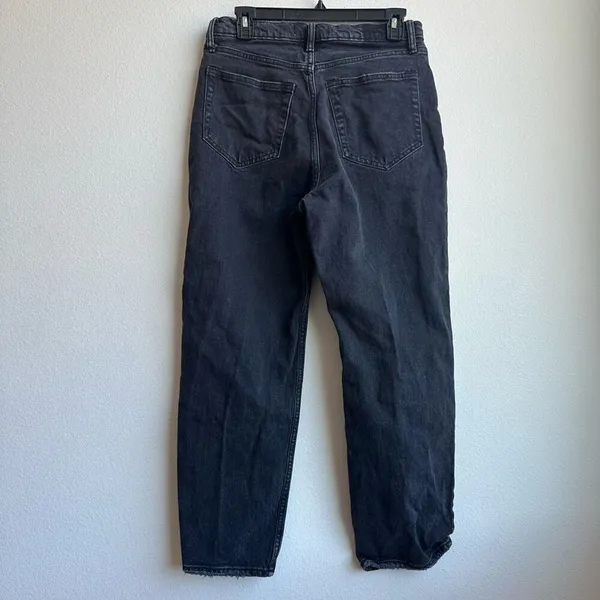 Abercrombie & Fitch The Dad High Rise Straight Black Button Fly Jeans Size 28/6 - Image 6