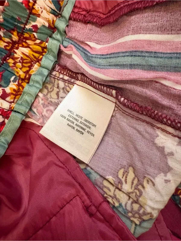 Anthropologie Maroon Floral Ankle Pants with Side Track Pant Stripe and Pockets - Image 5