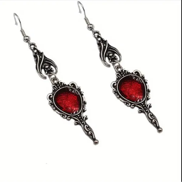 1pc‎ Red Bat & Coffin Gothic Bohemian Style Black Rope Necklace - Image 2