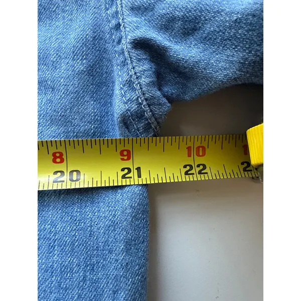 Vintage 90s Express Chambray Denim Button Down Women's Shirt Size Large - Image 7