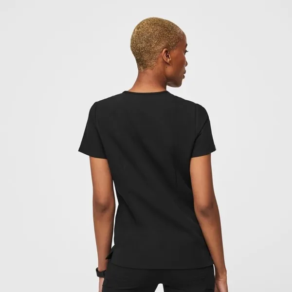 Figs XXS Casma Three-Pocket Scrub Top in Black - Image 3
