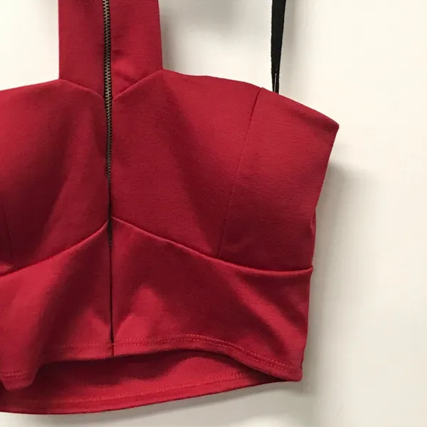 😀 NWOT B Envied Red Cut Out Crop Top Made in USA - Image 2