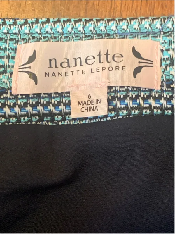 Nanette Lepore Mini Skirt Size 6 Blue Teal Tweed - Image 2