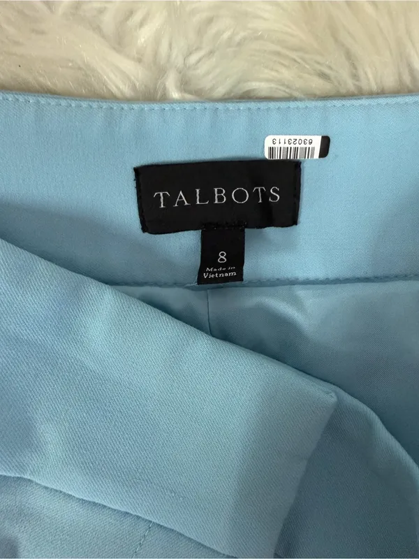 Talbots City Twill Ankle Pants Size 8 Light Blue Straight Leg Fully Lined - Image 4