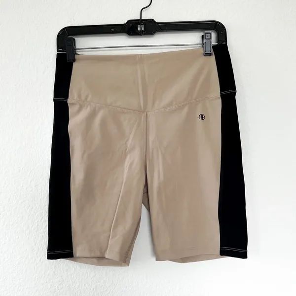 Anine Bing Beige Blake Sport Shorts in Tan and Black NWT - Image 2