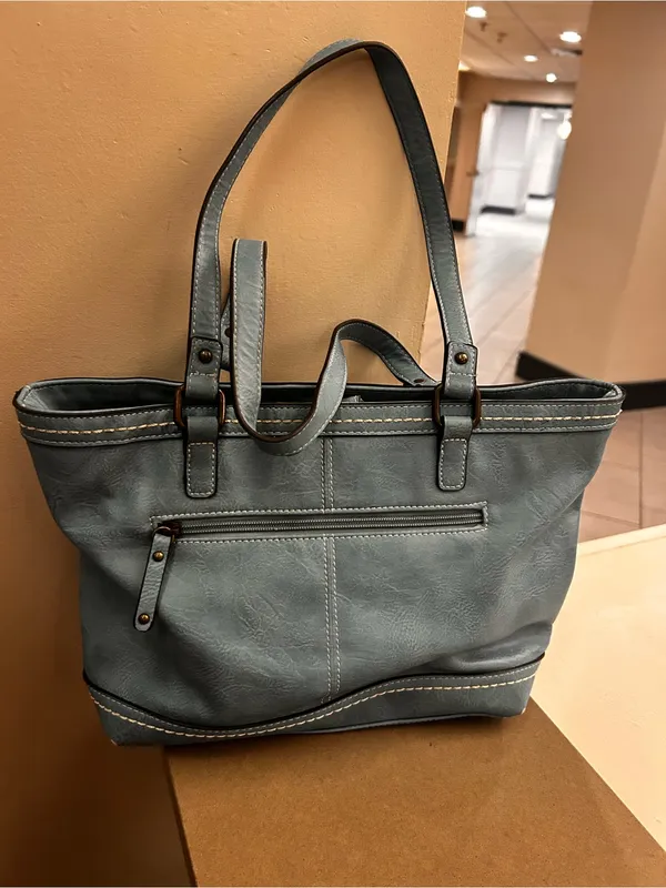 b.o.c. Teal and Tan Woven Front Tote Bag. Gorgeous - Image 11