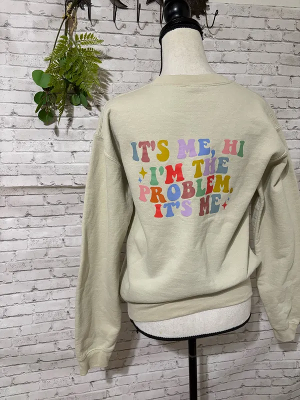 Gildan Custom Taylor Swift Antihero Cream Crewneck - Image 3