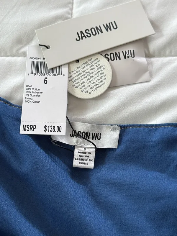 NWT Jason Wu denim maxi dress belt size 6 - Image 5