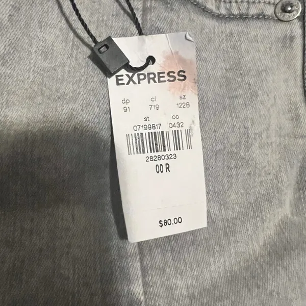 Express Mid Rise Skinny Jeans‎ Gray Wash Denim Womens Size 00R - Image 2