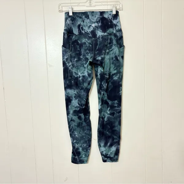 Lululemon Align HR Pant 25” Diamond Dye Silver Blue Tie Water Size 6 - Image 5