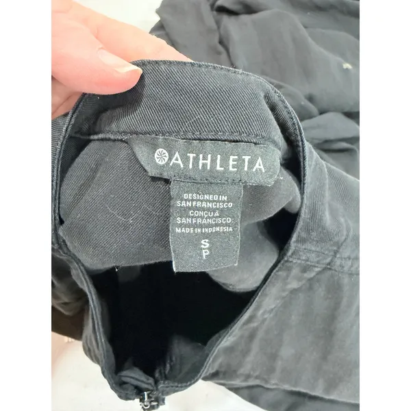 Athleta Summit Cargo Jumpsuit Black Long Sleeve Utility Women's Small‎ - Image 13