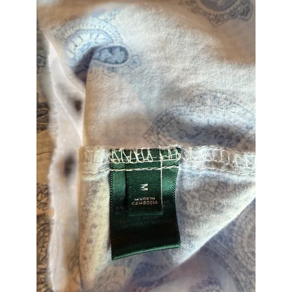 Lauren Ralph Lauren Blue Paisley Pajama Lounge Pants Women's Medium 100% Cotton - Image 5