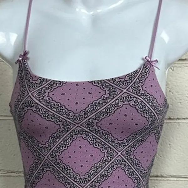 PacSun purple bandana print cropped cami top size XS - Image 7