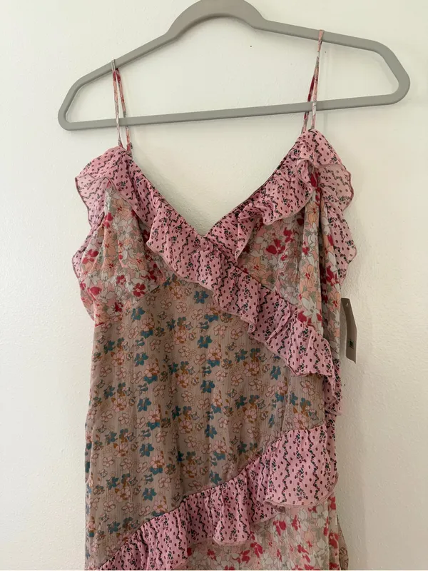 NWT Lucky Brand Coastal Cowgirl Coquette Floral Asymmetrical Midi Dress - Large - Image 6