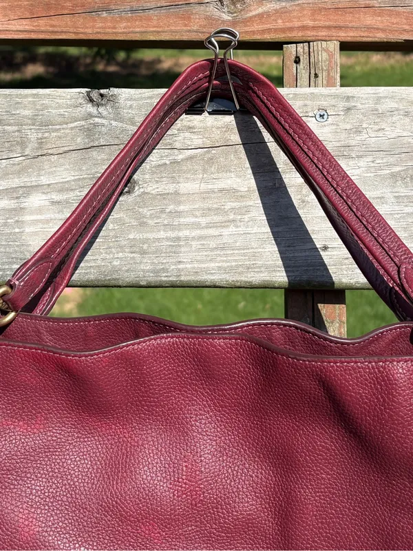Coach 1016 Dalton 31 Wine Multi Colorblock Pebble Leather Shoulder Bag - Image 10