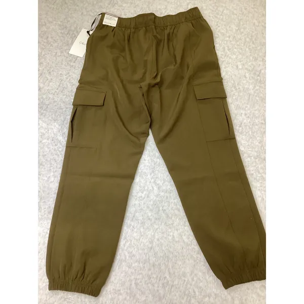 CALIA Effortless High-Rise Jogger Pants Dark Khaki Olive Green Cargo Women M NWT - Image 2