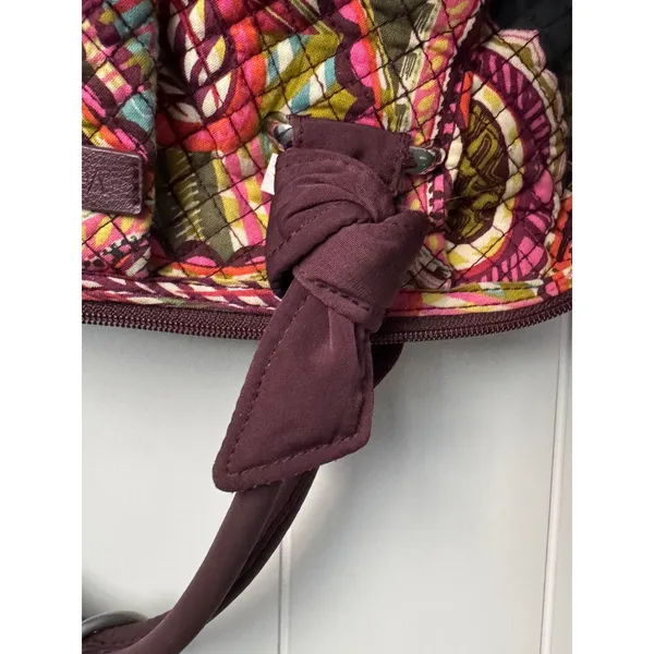 Vera Bradley Mesa Red Gathered Satchel Paisley Quilted Cotton Bag - Image 5