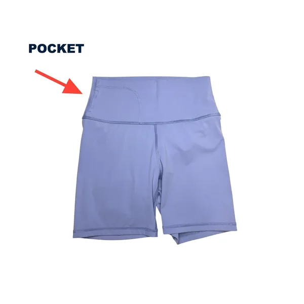 CRZ Yoga Blue Butterbreeze Biker Shorts SMALL 6" Inseam Fast Drying High Waisted - Image 3
