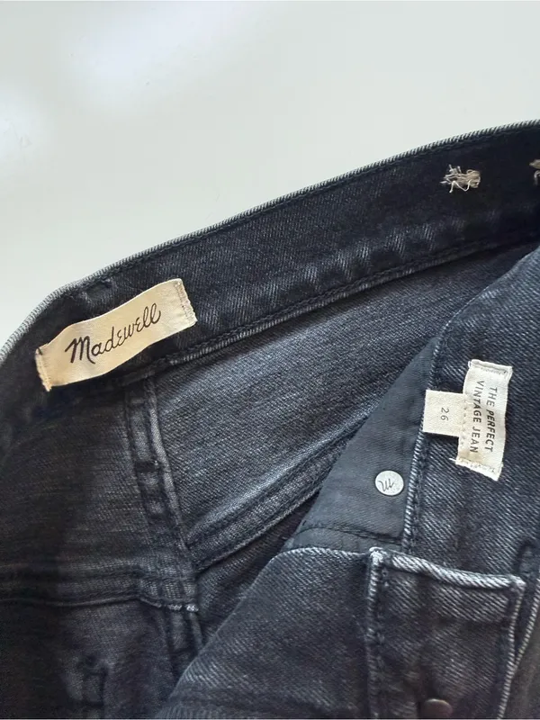 Madewell The Perfect Vintage Jean Dark Gray / Faded Black Size 26 - Image 6