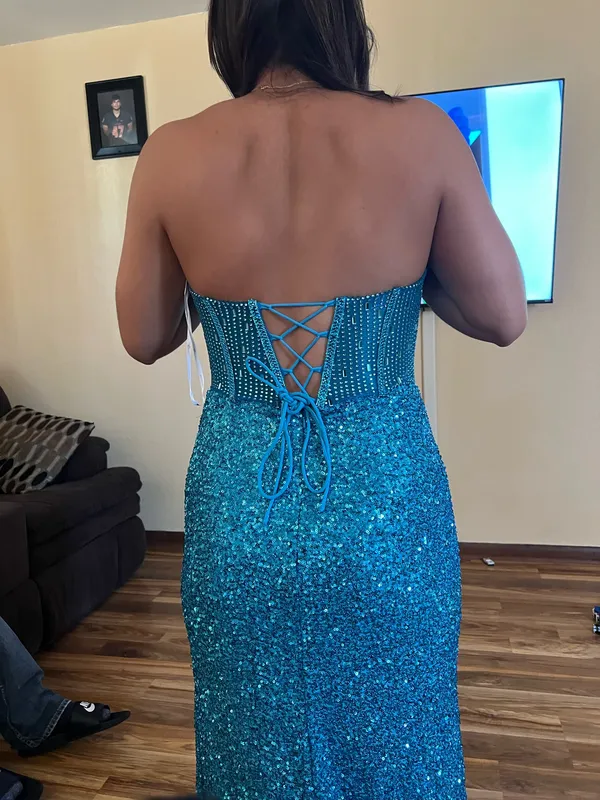 Aw bridal teal prom dress - Image 2