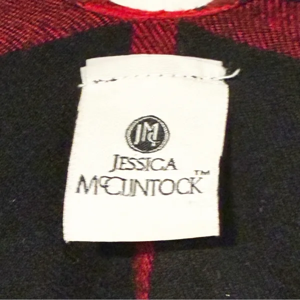 Jessica McClintock Super Soft Black Plaid Poncho Caper‎ One Size fits most - Image 3