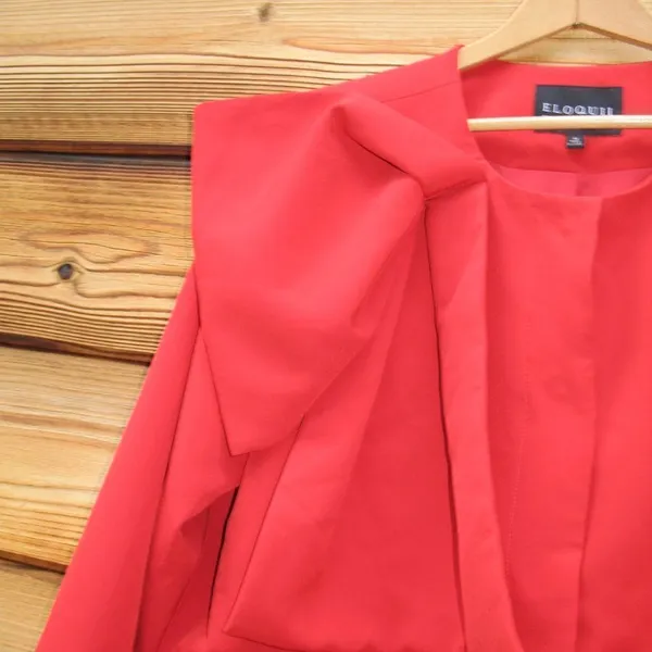 Eloquii Cropped Bow Jacket Blazer - Image 5