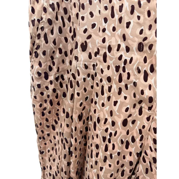 Anthropologie Isobel Pleated Wide Leg Leopard‎ Print Trouser Pant Elastic XL - Image 3