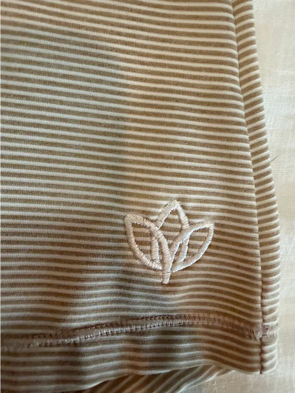 Adidas Beige Striped Sleeveless Golf Polo Top Size Medium - Image 3