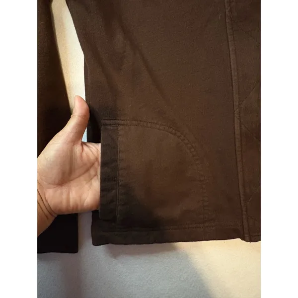 Lauren Ralph Lauren Petite Brown Cotton Utility Jacket Full Zip Snap Small P/P - Image 8