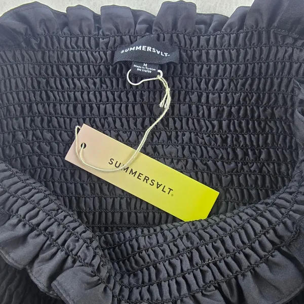 SUMMERSALT NWT The Sliky‎ Luxe Smocked Maxi Dress Black Tie Strap Medium - Image 8