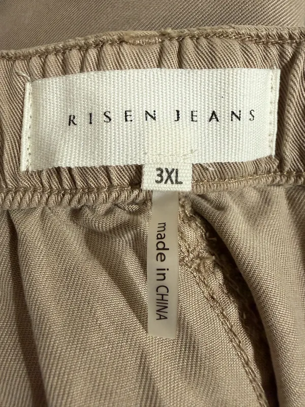 Risen Jeans Los Angeles The Carly Cargo Pants Taupe Wide Leg Size 3XL 90s Grunge - Image 5