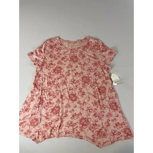 Wonderly Flowy Asymmetrical Hem Floral Top Size L Lightweight NWT - Image 6