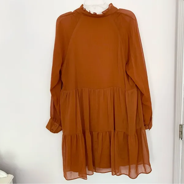 1 State Orange Tiered Dress - Image 4