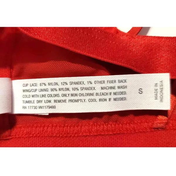 Auden Front-Close Lace Ling Bralette Red Small NEW - Image 5