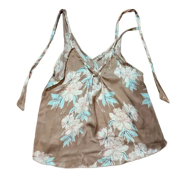 Free People Line Up Halter Cami Top‎ Womens Floral Crisscross Front Sz S - Image 8