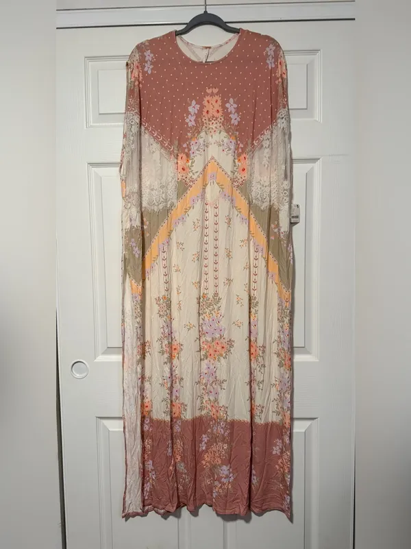 Free People Vienne Tee Lace Floral‎ Tunic Top Fairy Whimsical Floral Boho Hippie - Image 4