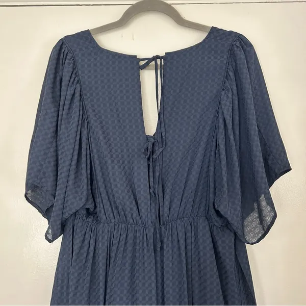 Storia Blue Tie Back Short Sleeve Flowy Cocktail Dress M - Image 6