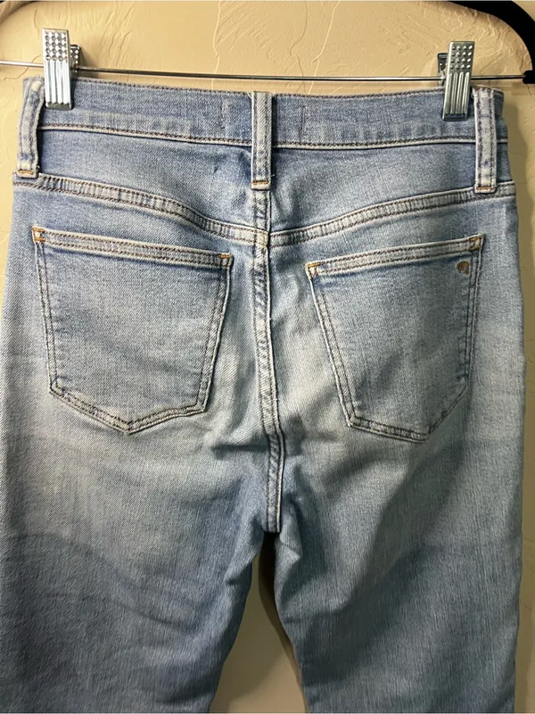 Madewell Stovepipe High Rise Straight Leg Jeans Euclid Wash Light Denim - Image 9